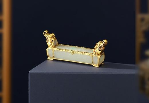 鎏金镶玉铜枕冰箱贴定制