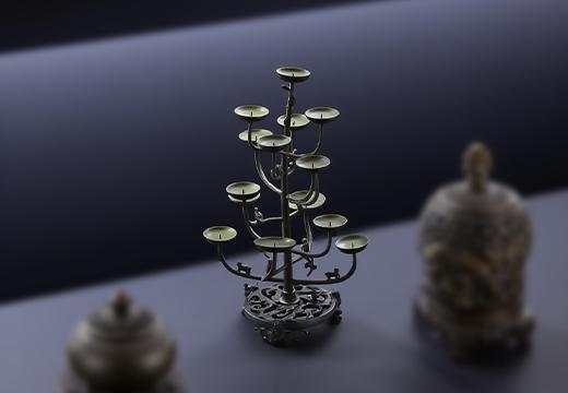 十五连盏铜灯金属摆件定制