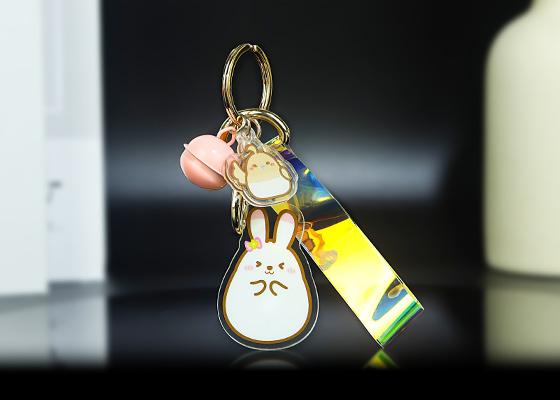 兔子亚克力钥匙扣挂件定制