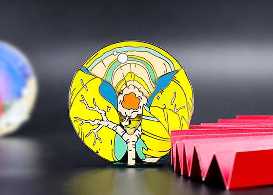 转盘旋转金属珐琅徽章定制