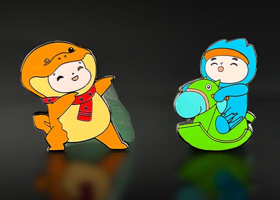 山娃娃和鲵宝宝金属徽章定制