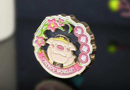 小猪金属流沙冰箱贴定制