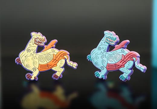 错银铜双翼神兽冰箱贴定制