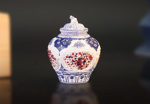 青花釉发光树脂冰箱贴定制