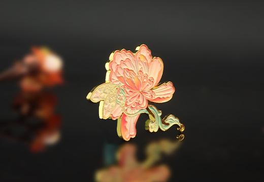 花朵金属烤漆徽章定制