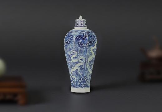 元青花海水纹树脂冰箱贴定制