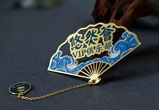 中国风扇形金属书签定制