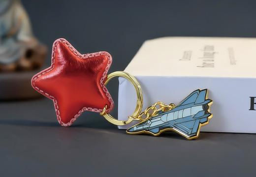 红色航空金属钥匙扣定制