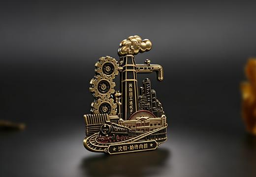 建筑物金属浮雕冰箱贴定制
